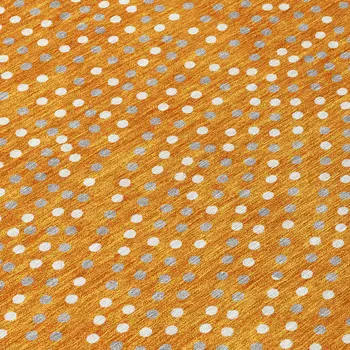 5' X 8' Orange Gray And Ivory Polka Dot Washable Indoor Outdoor Area Rug