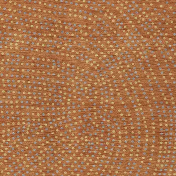 8' X 10' Brown Gray And Gold Polka Dot Washable Indoor Outdoor Area Rug