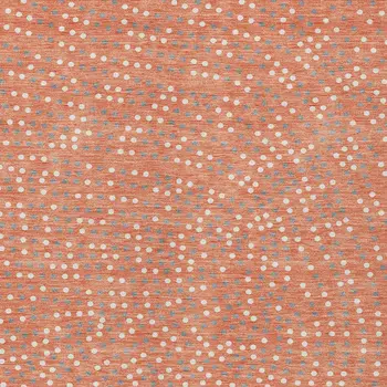 5' X 8' Salmon Gray And Ivory Polka Dot Washable Indoor Outdoor Area Rug