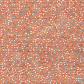 8' X 10' Salmon Gray And Ivory Polka Dot Washable Indoor Outdoor Area Rug