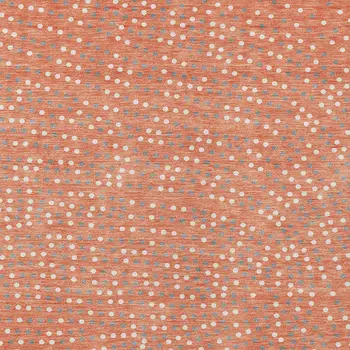 10' X 14' Salmon Gray And Ivory Polka Dot Washable Indoor Outdoor Area Rug