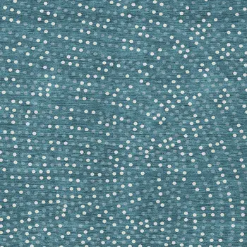 5' X 8' Teal Blue Gray And Ivory Polka Dot Washable Indoor Outdoor Area Rug
