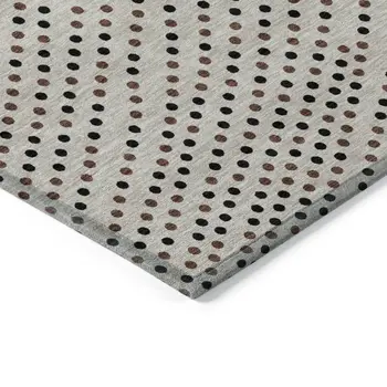 8' X 10' Taupe Black And Brown Polka Dot Washable Indoor Outdoor Area Rug