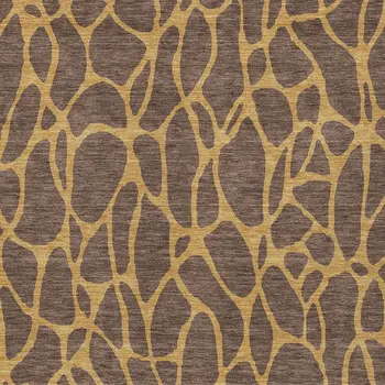 10' X 14' Brown And Gold Geometric Washable Indoor Outdoor Area Rug