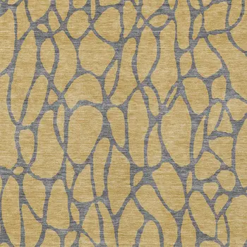 10' X 14' Gold And Gray Geometric Washable Indoor Outdoor Area Rug