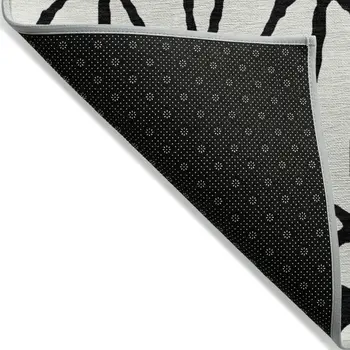 10' X 14' Ivory And Black Geometric Washable Indoor Outdoor Area Rug