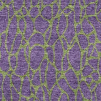 3' X 5' Purple And Green Geometric Washable Indoor Outdoor Area Rug
