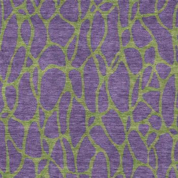 9' X 12' Purple And Green Geometric Washable Indoor Outdoor Area Rug