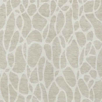 3' X 5' Beige And Ivory Geometric Washable Indoor Outdoor Area Rug