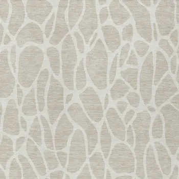10' X 14' Beige And Ivory Geometric Washable Indoor Outdoor Area Rug