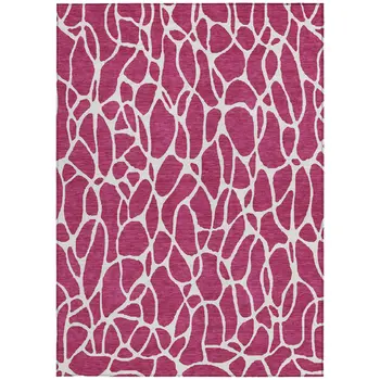 9' X 12' Blush And Ivory Geometric Washable Indoor Outdoor Area Rug