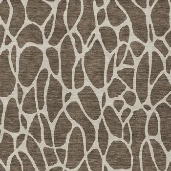 3' X 5' Brown And Beige Geometric Washable Indoor Outdoor Area Rug
