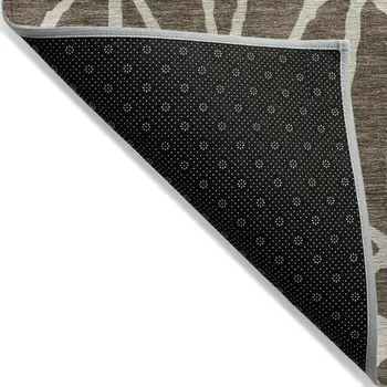 10' X 14' Brown And Beige Geometric Washable Indoor Outdoor Area Rug