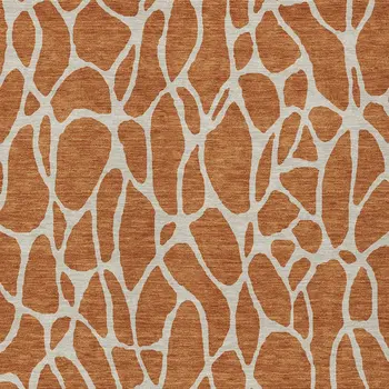 5' X 8' Brown And Beige Geometric Washable Indoor Outdoor Area Rug