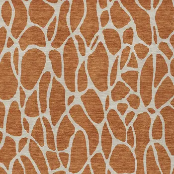 8' X 10' Brown And Beige Geometric Washable Indoor Outdoor Area Rug