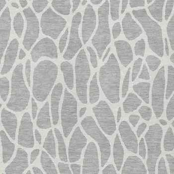 10' X 14' Silver And Ivory Geometric Washable Indoor Outdoor Area Rug