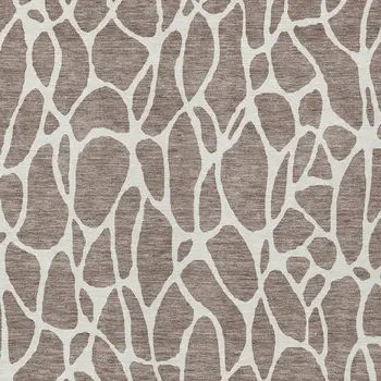 3' X 5' Taupe And Ivory Geometric Washable Indoor Outdoor Area Rug