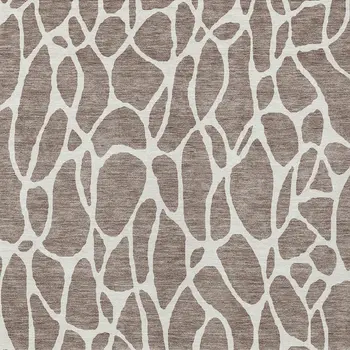 5' X 8' Taupe And Ivory Geometric Washable Indoor Outdoor Area Rug