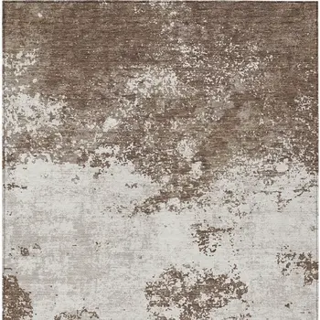 5' X 8' Brown And Beige Abstract Washable Indoor Outdoor Area Rug
