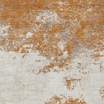 10' X 14' Copper Gray And Beige Abstract Washable Indoor Outdoor Area Rug