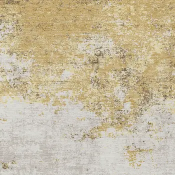 8' X 10' Gold Brown And Beige Abstract Washable Indoor Outdoor Area Rug
