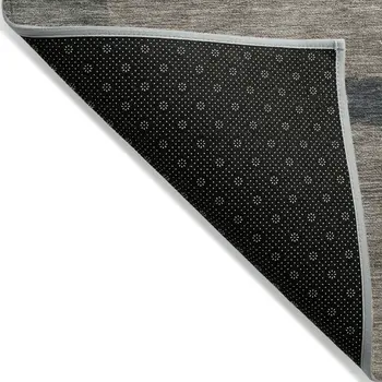 8' X 10' Taupe Gray And Beige Abstract Washable Indoor Outdoor Area Rug