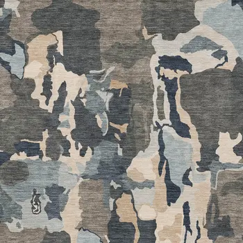 10' X 14' Taupe Gray And Beige Abstract Washable Indoor Outdoor Area Rug