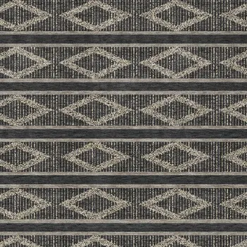 10' X 14' Black And Beige Geometric Washable Indoor Outdoor Area Rug