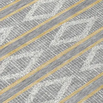 8' X 10' Gray Ivory And Brown Geometric Washable Indoor Outdoor Area Rug