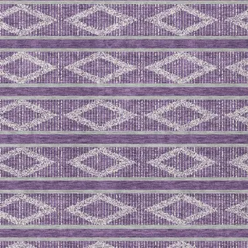 8' X 10' Purple Gray And Ivory Geometric Washable Indoor Outdoor Area Rug