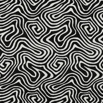 3' X 5' Black And Ivory Abstract Washable Indoor Outdoor Area Rug