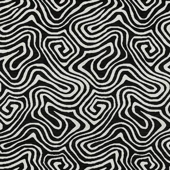 8' X 10' Black And Ivory Abstract Washable Indoor Outdoor Area Rug
