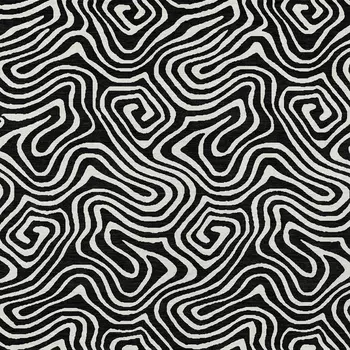 9' X 12' Black And Ivory Abstract Washable Indoor Outdoor Area Rug