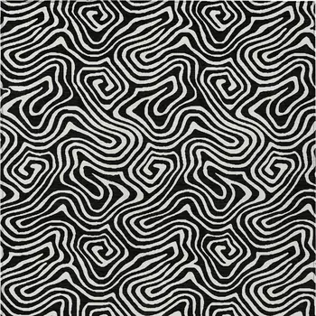 10' X 14' Black And Ivory Abstract Washable Indoor Outdoor Area Rug