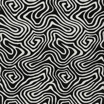 10' X 14' Black And Ivory Abstract Washable Indoor Outdoor Area Rug