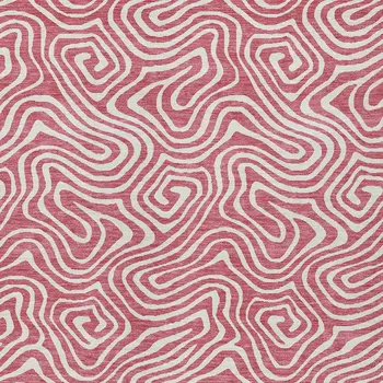 5' X 8' Blush And Ivory Abstract Washable Indoor Outdoor Area Rug