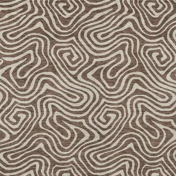 5' X 8' Brown And Beige Abstract Washable Indoor Outdoor Area Rug