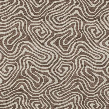 8' X 10' Brown And Beige Abstract Washable Indoor Outdoor Area Rug