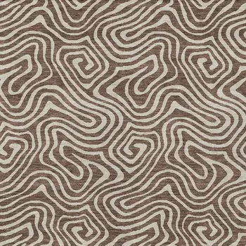 10' X 14' Brown And Beige Abstract Washable Indoor Outdoor Area Rug