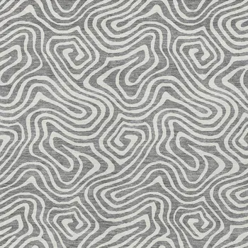 10' X 14' Gray And Ivory Abstract Washable Indoor Outdoor Area Rug