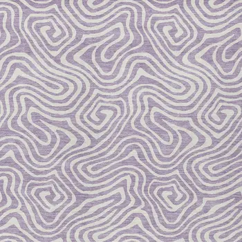 5' X 8' Lavender And Ivory Abstract Washable Indoor Outdoor Area Rug
