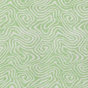 3' X 5' Mint Green And Ivory Abstract Washable Indoor Outdoor Area Rug