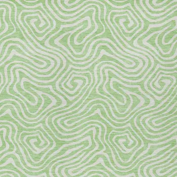 5' X 8' Mint Green And Ivory Abstract Washable Indoor Outdoor Area Rug