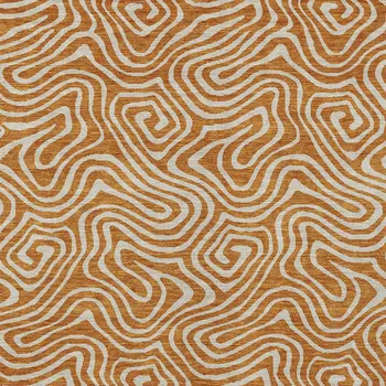 3' X 5' Copper And Beige Abstract Washable Indoor Outdoor Area Rug
