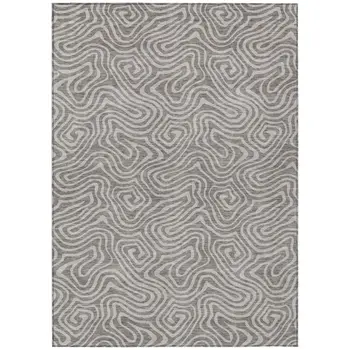 8' X 10' Taupe And Gray Abstract Washable Indoor Outdoor Area Rug