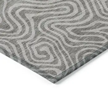 8' X 10' Taupe And Gray Abstract Washable Indoor Outdoor Area Rug