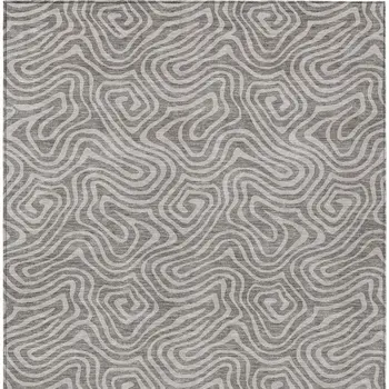8' X 10' Taupe And Gray Abstract Washable Indoor Outdoor Area Rug