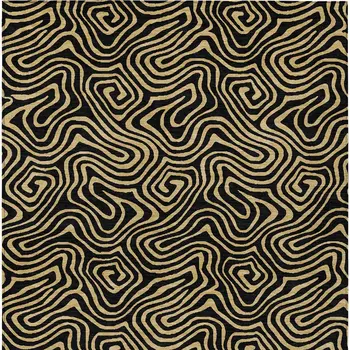3' X 5' Black And Beige Abstract Washable Indoor Outdoor Area Rug