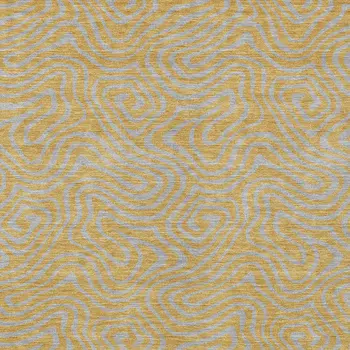 8' X 10' Gold And Gray Abstract Washable Indoor Outdoor Area Rug
