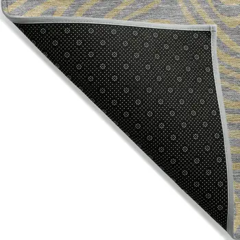 5' X 8' Gray And Beige Abstract Washable Indoor Outdoor Area Rug